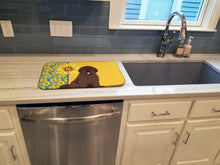Load image into Gallery viewer, Summer Sunflowers Brown Newfoundland Dish Drying Mat – Absorbent, Artistic Kitchen Essentials