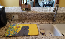 Load image into Gallery viewer, Summer Sunflowers Grey Newfoundland Dish Drying Mat – Absorbent, Artistic Kitchen Essentials