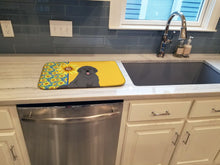 Load image into Gallery viewer, Summer Sunflowers Grey Newfoundland Dish Drying Mat – Absorbent, Artistic Kitchen Essentials