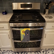 Load image into Gallery viewer, Summer Sunflowers Grey Newfoundland Kitchen Towel