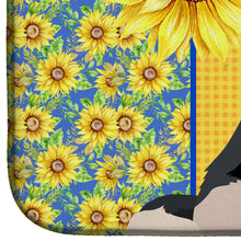 Load image into Gallery viewer, Summer Sunflowers Landseer Newfoundland Dish Drying Mat – Absorbent, Artistic Kitchen Essentials