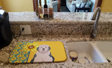 Load image into Gallery viewer, Summer Sunflowers Old English Sheepdog Dish Drying Mat – Absorbent, Artistic Kitchen Essentials