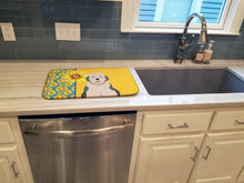 Load image into Gallery viewer, Summer Sunflowers Old English Sheepdog Dish Drying Mat – Absorbent, Artistic Kitchen Essentials