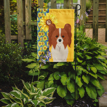 Load image into Gallery viewer, Summer Sunflowers Red and White Papillon Garden Flag – Decorative Outdoor Yard Flag