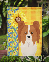 Load image into Gallery viewer, Summer Sunflowers Red and White Papillon Garden Flag – Decorative Outdoor Yard Flag