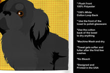 Load image into Gallery viewer, Summer Sunflowers Black Pekingese Kitchen Towel