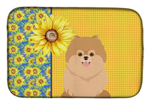 Load image into Gallery viewer, Summer Sunflowers Orange Pomeranian Dish Drying Mat – Absorbent, Artistic Kitchen Essentials