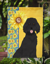 Load image into Gallery viewer, Summer Sunflowers Standard Black Poodle Garden Flag – Decorative Outdoor Yard Flag