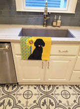 Load image into Gallery viewer, Summer Sunflowers Standard Black Poodle Kitchen Towel