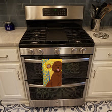 Load image into Gallery viewer, Summer Sunflowers Standard Red Poodle Kitchen Towel