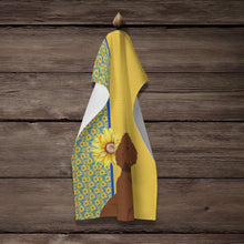 Load image into Gallery viewer, Summer Sunflowers Standard Red Poodle Kitchen Towel