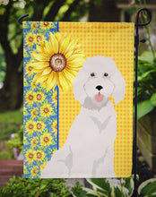 Load image into Gallery viewer, Summer Sunflowers Standard White Poodle Garden Flag – Decorative Outdoor Yard Flag