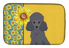 Load image into Gallery viewer, Summer Sunflowers Toy Grey Poodle Dish Drying Mat – Absorbent, Artistic Kitchen Essentials