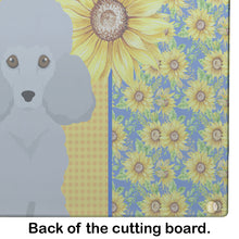 Load image into Gallery viewer, Summer Sunflowers Toy Silver Poodle Glass Cutting Boards – Durable, Decorative Kitchen Art Large
