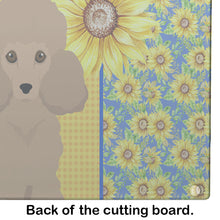 Load image into Gallery viewer, Summer Sunflowers Toy Apricot Poodle Glass Cutting Boards – Durable, Decorative Kitchen Art Large