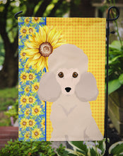 Load image into Gallery viewer, Summer Sunflowers Toy Cream Poodle Garden Flag – Decorative Outdoor Yard Flag