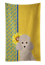 Load image into Gallery viewer, Summer Sunflowers Toy Cream Poodle Kitchen Towel