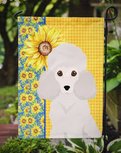 Load image into Gallery viewer, Summer Sunflowers Toy White Poodle Garden Flag – Decorative Outdoor Yard Flag