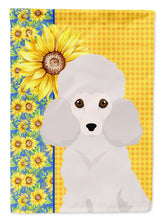Load image into Gallery viewer, Summer Sunflowers Toy White Poodle Garden Flag – Decorative Outdoor Yard Flag