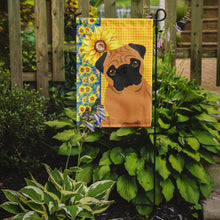 Load image into Gallery viewer, Summer Sunflowers Apricot Pug Garden Flag – Decorative Outdoor Yard Flag