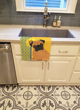Load image into Gallery viewer, Summer Sunflowers Apricot Pug Kitchen Towel