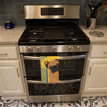 Load image into Gallery viewer, Summer Sunflowers Apricot Pug Kitchen Towel