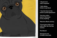 Load image into Gallery viewer, Summer Sunflowers Black Pug Kitchen Towel