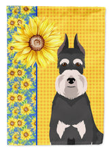 Load image into Gallery viewer, Summer Sunflowers Black and Silver Schnauzer Garden Flag – Decorative Outdoor Yard Flag