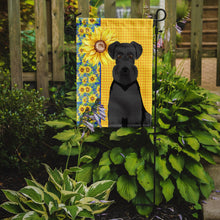 Load image into Gallery viewer, Summer Sunflowers Black Natural Ears Schnauzer Garden Flag – Decorative Outdoor Yard Flag