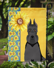 Load image into Gallery viewer, Summer Sunflowers Black Schnauzer Garden Flag – Decorative Outdoor Yard Flag