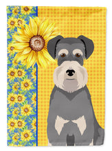 Load image into Gallery viewer, Summer Sunflowers Salt Pepper Natural Ears Schnauzer Garden Flag – Decorative Outdoor Yard Flag