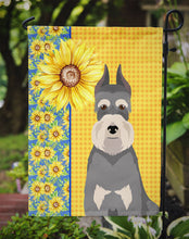 Load image into Gallery viewer, Summer Sunflowers Salt Pepper Schnauzer Garden Flag – Decorative Outdoor Yard Flag