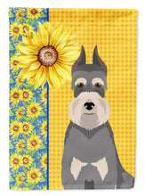 Load image into Gallery viewer, Summer Sunflowers Salt Pepper Schnauzer Garden Flag – Decorative Outdoor Yard Flag