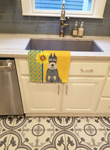 Load image into Gallery viewer, Summer Sunflowers Salt Pepper Schnauzer Kitchen Towel