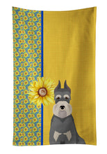 Load image into Gallery viewer, Summer Sunflowers Salt Pepper Schnauzer Kitchen Towel