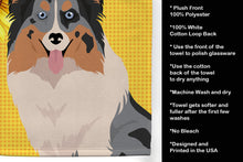 Load image into Gallery viewer, Summer Sunflowers Blue Merle Sheltie Kitchen Towel