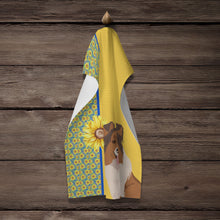 Load image into Gallery viewer, Summer Sunflowers Sable Sheltie Kitchen Towel
