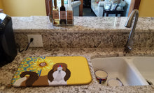 Load image into Gallery viewer, Summer Sunflowers Red and White Shih Tzu Dish Drying Mat – Absorbent, Artistic Kitchen Essentials