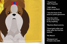 Load image into Gallery viewer, Summer Sunflowers Red and White Shih Tzu Kitchen Towel