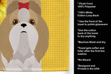 Load image into Gallery viewer, Summer Sunflowers Gold and White Shih Tzu Kitchen Towel