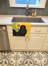Load image into Gallery viewer, Summer Sunflowers Black Shih Tzu Kitchen Towel