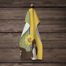 Load image into Gallery viewer, Summer Sunflowers Liver and White Shih Tzu Kitchen Towel