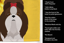 Load image into Gallery viewer, Summer Sunflowers Liver and White Shih Tzu Kitchen Towel