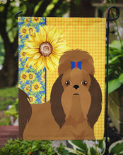 Load image into Gallery viewer, Summer Sunflowers Red Shih Tzu Garden Flag – Decorative Outdoor Yard Flag