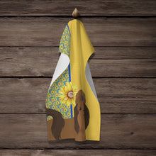 Load image into Gallery viewer, Summer Sunflowers Red Shih Tzu Kitchen Towel