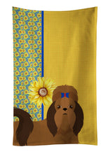 Load image into Gallery viewer, Summer Sunflowers Red Shih Tzu Kitchen Towel