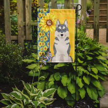 Load image into Gallery viewer, Summer Sunflowers Grey Siberian Husky Garden Flag – Decorative Outdoor Yard Flag