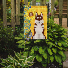 Load image into Gallery viewer, Summer Sunflowers Red Siberian Husky Garden Flag – Decorative Outdoor Yard Flag