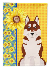 Load image into Gallery viewer, Summer Sunflowers Red Siberian Husky Garden Flag – Decorative Outdoor Yard Flag