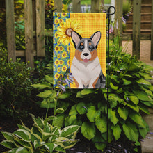 Load image into Gallery viewer, Summer Sunflowers Blue Merle Cardigan Corgi Garden Flag – Decorative Outdoor Yard Flag
